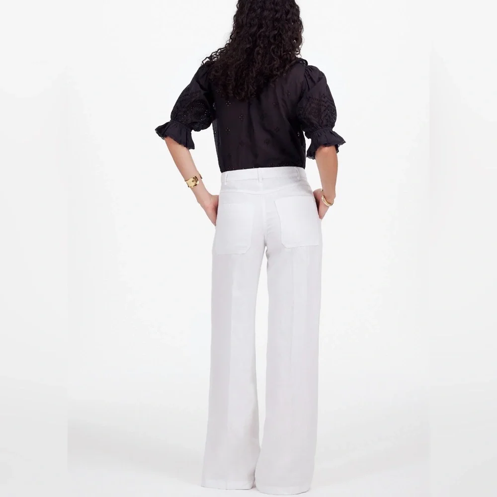 Madewell Linen Wide-Leg Pants, size 6 - Picture 4 of 7